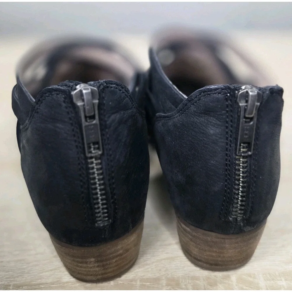 Seychelles Total Relaxation black leather woven ankle boots women's size‎ 6...